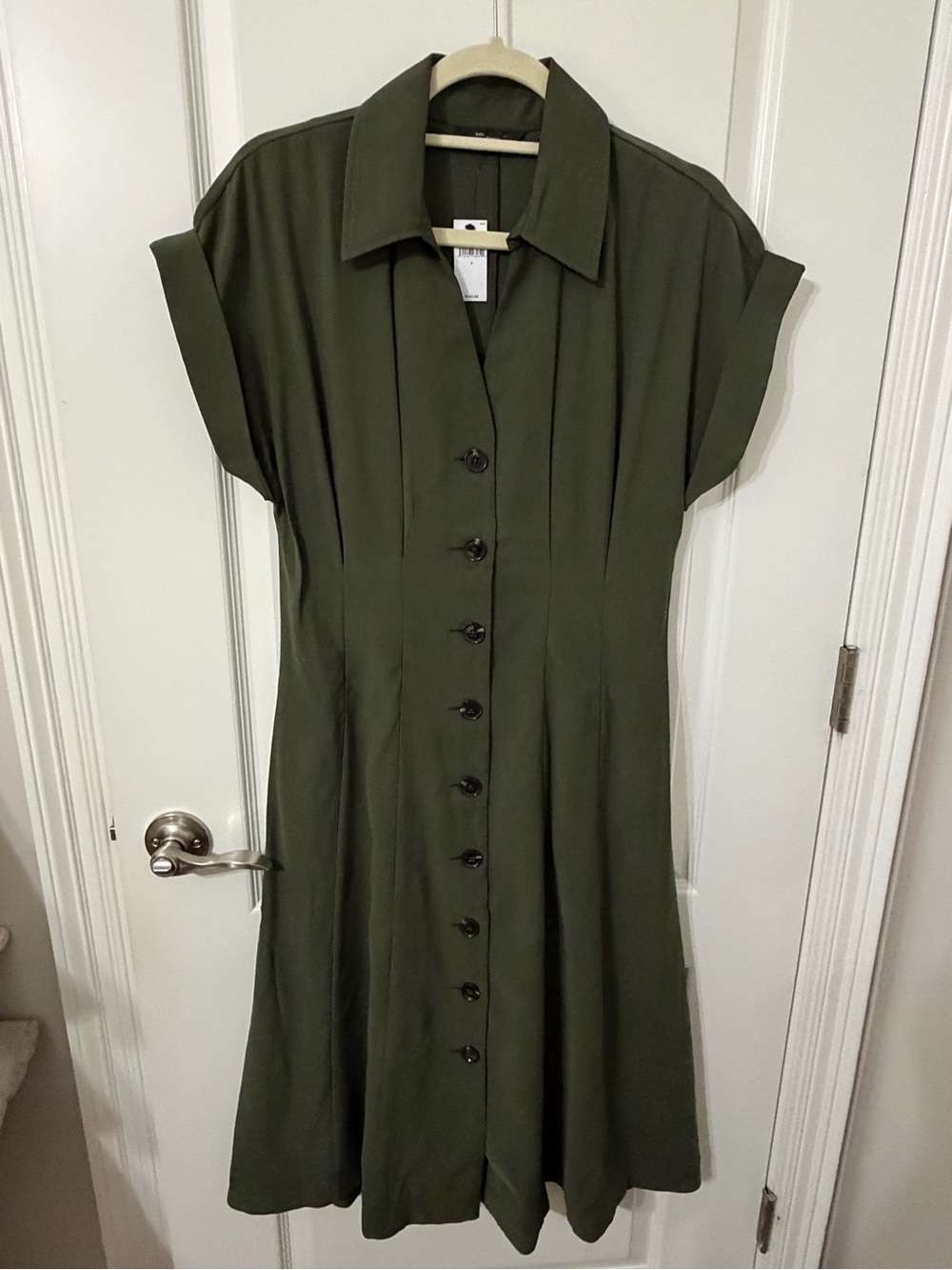Banana Republic Olive Green Midi Shirt Dress